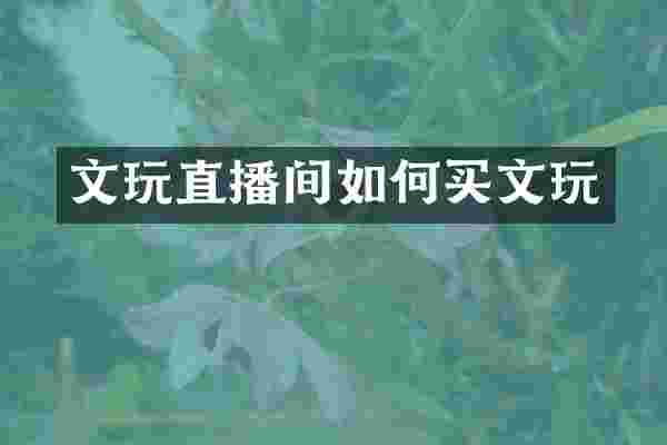 文玩直播间如何买文玩