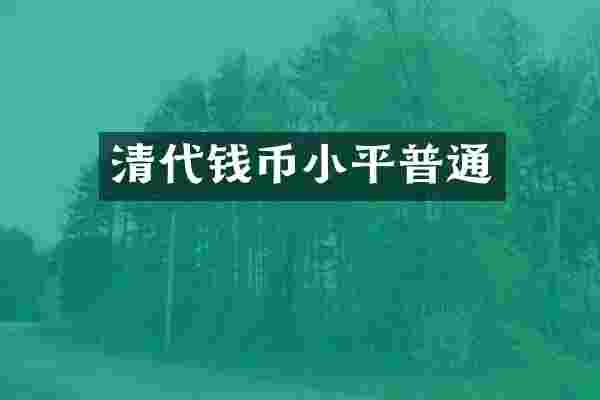 清代钱币小平普通