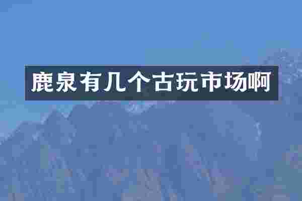 鹿泉有几个古玩市场啊