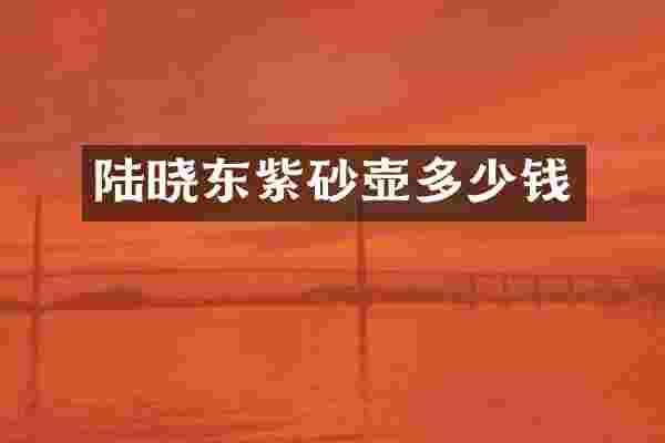 陆晓东紫砂壶多少钱
