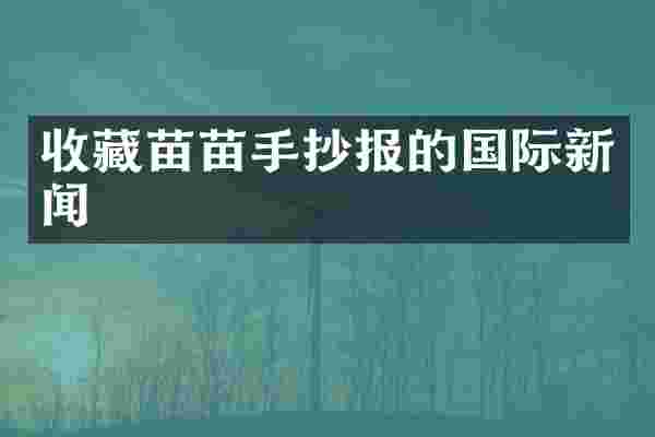 收藏苗苗手抄报的国际新闻