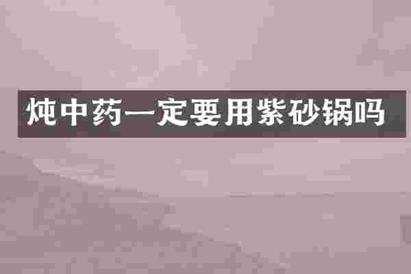 炖中药一定要用紫砂锅吗