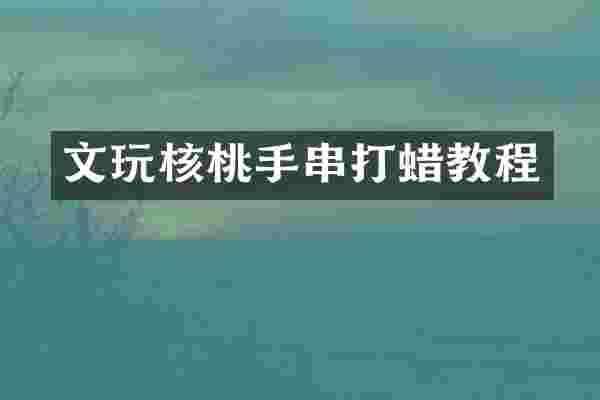 文玩核桃手串打蜡教程