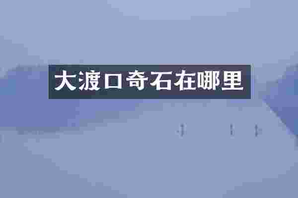 大渡口奇石在哪里
