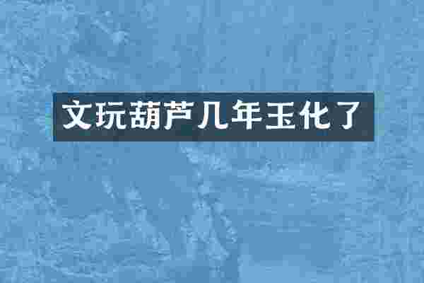 文玩葫芦几年玉化了