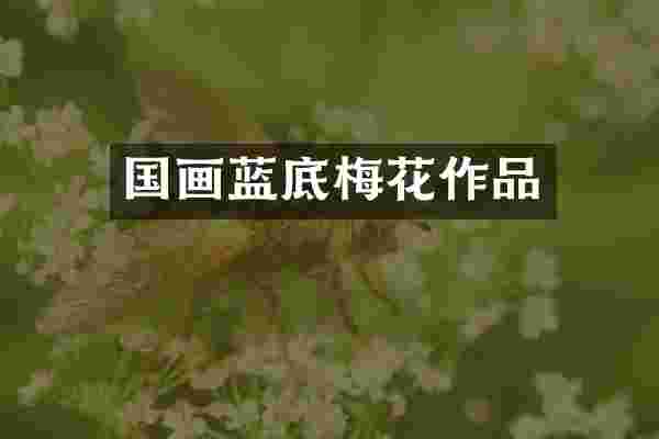 国画蓝底梅花作品
