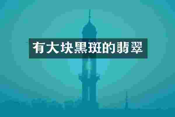 有大块黑斑的翡翠