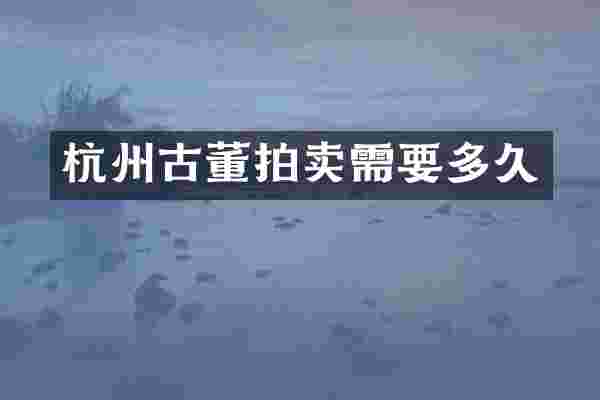 杭州古董拍卖需要多久