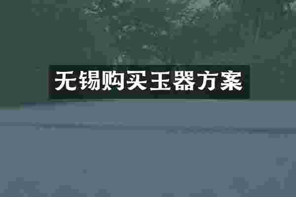 无锡购买玉器方案