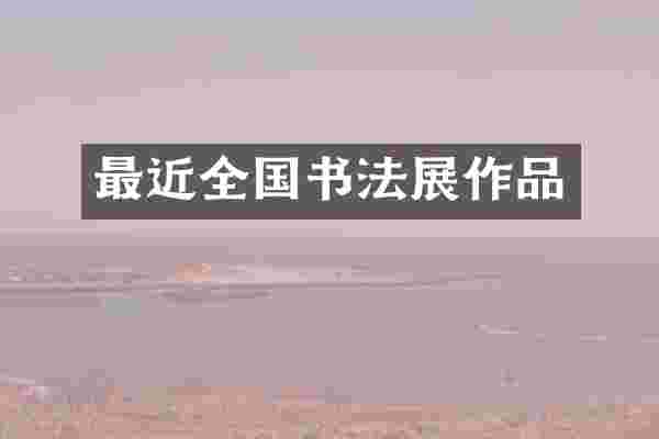 最近全国书法展作品