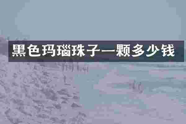 黑色玛瑙珠子一颗多少钱