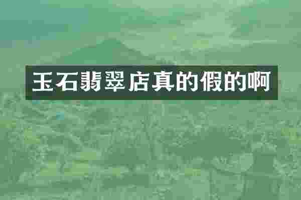 玉石翡翠店真的假的啊