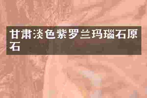 甘肃淡色紫罗兰玛瑙石原石