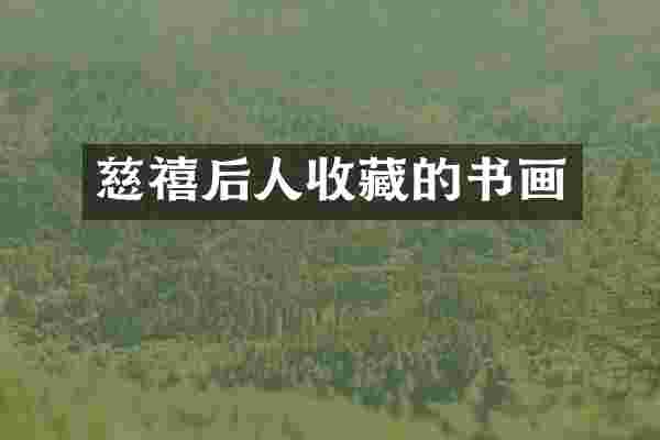 慈禧后人收藏的书画